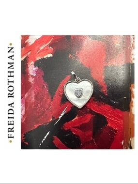 Freida Rothman Sterling Silver Mother of Pearl and Rhodium Beveled Bezel Pendant